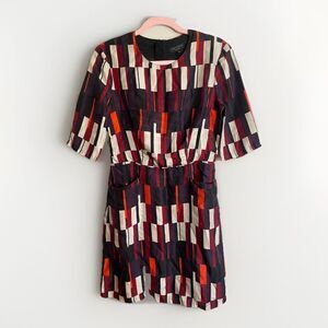 Rag & Bone Women Colorful Fall Silk Dress Size 2 Office Career Event Festival